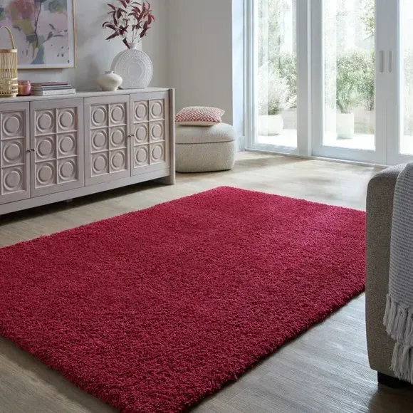 Washable Shaggy Rug - Mulberry