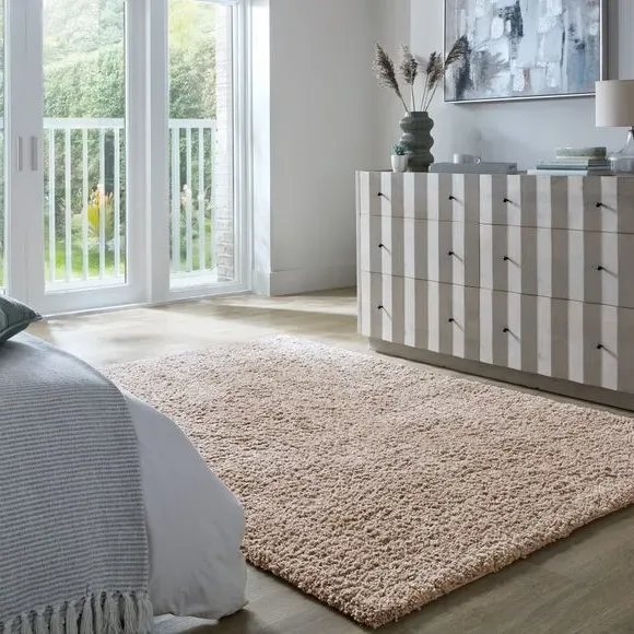 Washable Shaggy Rug - Natural