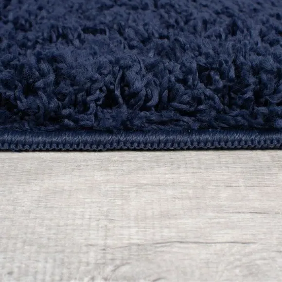 Washable Shaggy Rug - Navy
