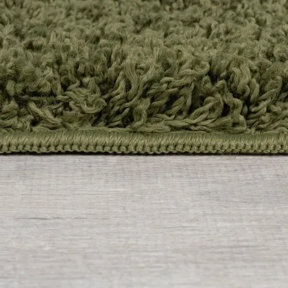 Washable Shaggy Rug - Olive
