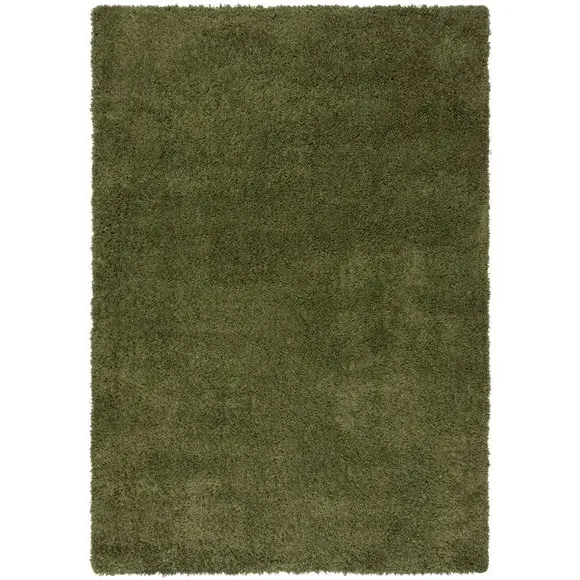 Washable Shaggy Rug - Olive