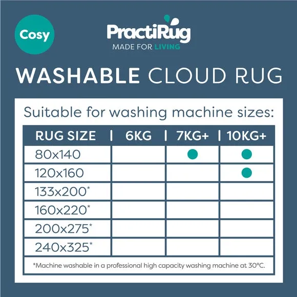 Washable Shaggy Rug - Sandstone, Polyester