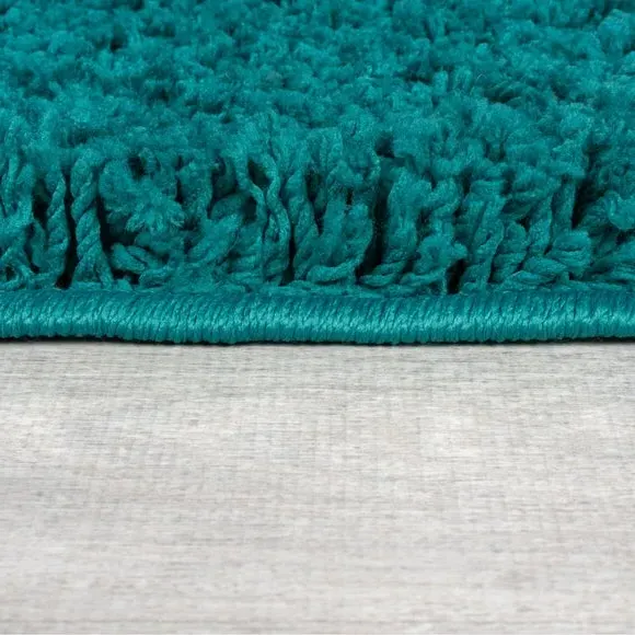 Washable Shaggy Rug - Teal, Polyester