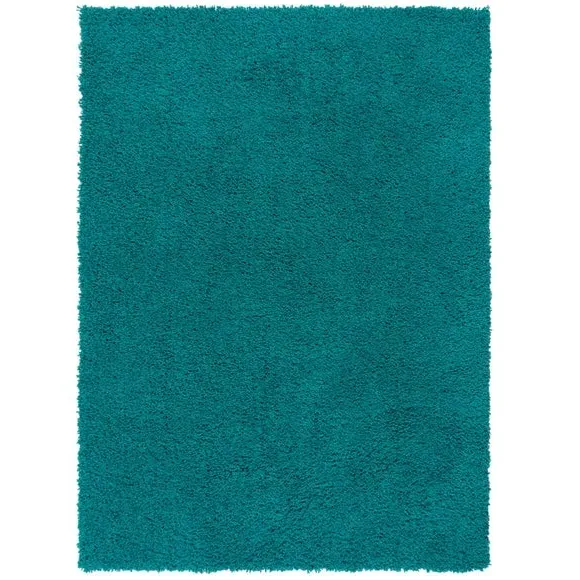 Washable Shaggy Rug - Teal, Polyester