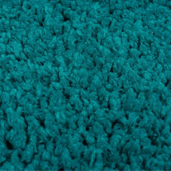 Washable Shaggy Rug - Teal, Polyester