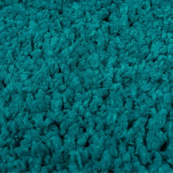 Washable Shaggy Rug - Teal, Polyester