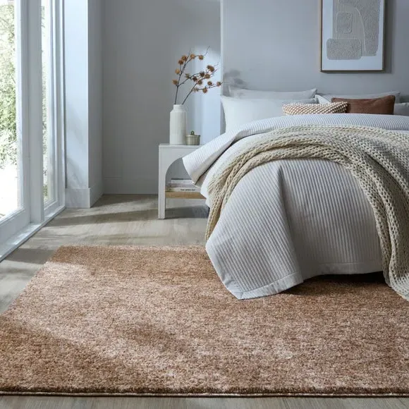 Washable Shaggy Rug with Anti-Slip - Natural