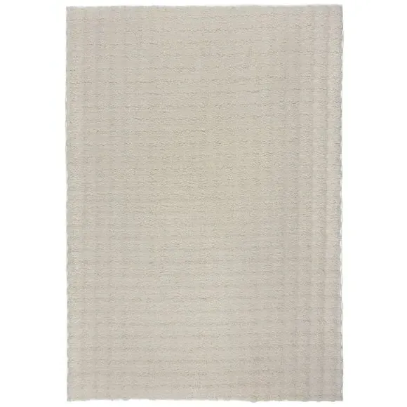 Washable Sherpa Faux Fur Rug - Ivory, Polyester