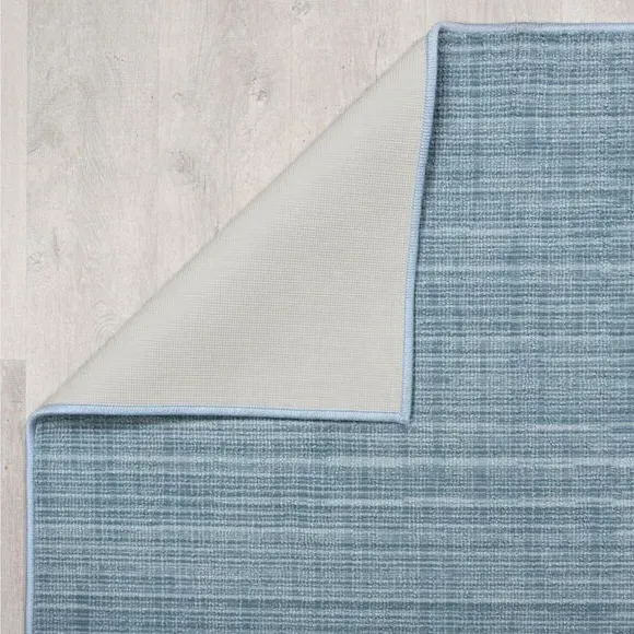 Washable Stair Runner with Anti-Slip - Blue, Boucle