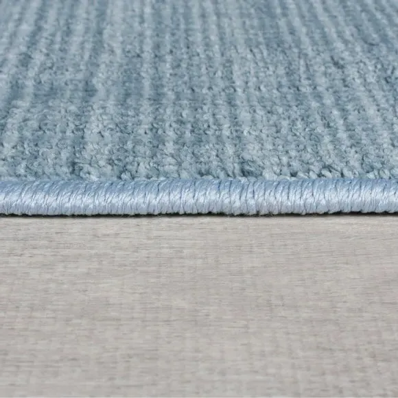 Washable Stair Runner with Anti-Slip - Blue, Boucle