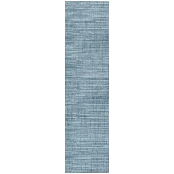 Washable Stair Runner with Anti-Slip - Blue, Boucle