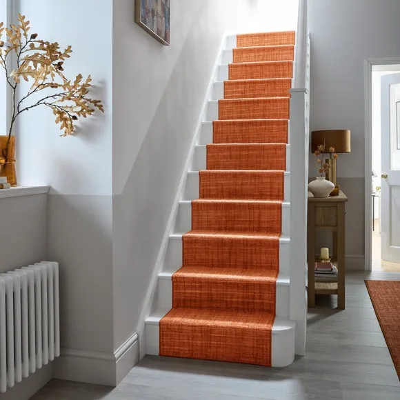 Washable Stair Runner with Anti-Slip - Ginger, Boucle