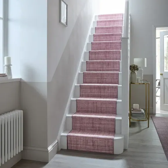 Washable Stair Runner with Anti-Slip - Mauve, Boucle