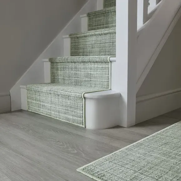 Washable Stair Runner with Anti-Slip - Sage, Boucle