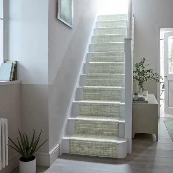 Washable Stair Runner with Anti-Slip - Sage, Boucle