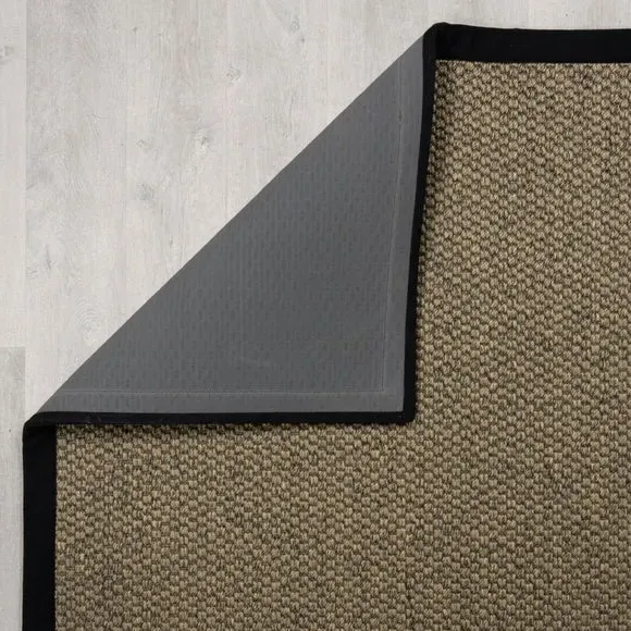 Washable Stair Runner with Border - Black