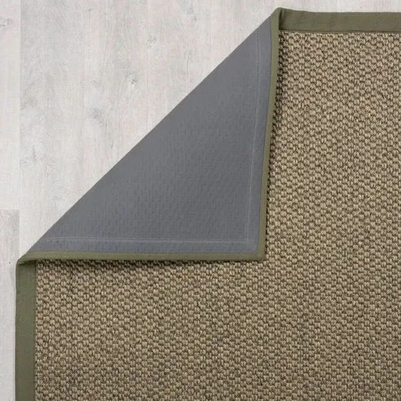 Washable Stair Runner with Border - Green