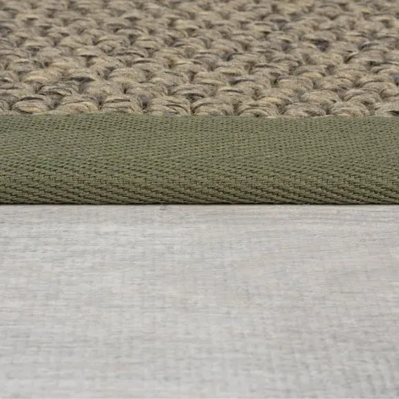 Washable Stair Runner with Border - Green