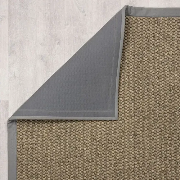 Washable Stair Runner with Border - Grey
