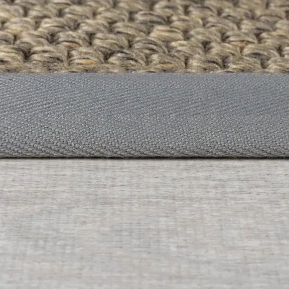 Washable Stair Runner with Border - Grey