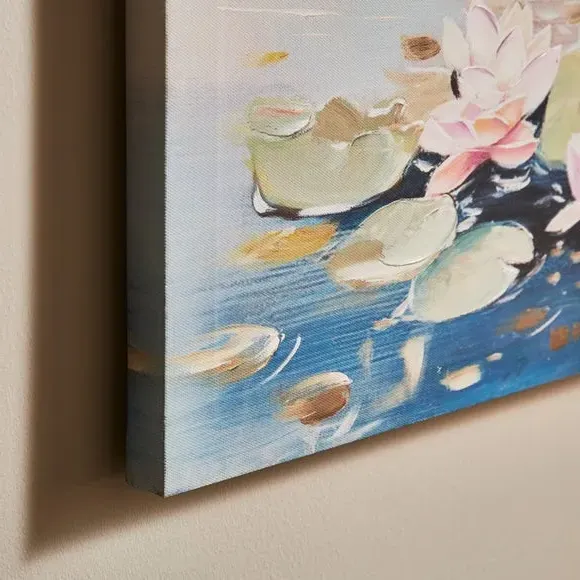 Water Lilies Canvas Wall Art - Blue, Canvas