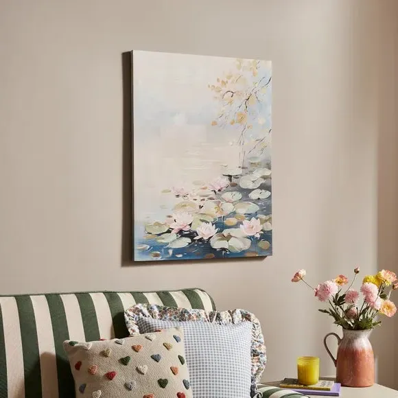 Water Lilies Canvas Wall Art - Blue, Canvas image