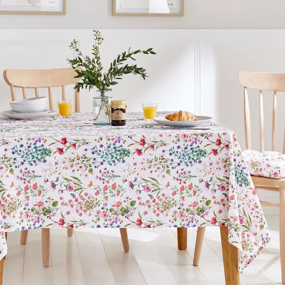 Watercolour Floral Tablecloth - Multicolor, Cotton image