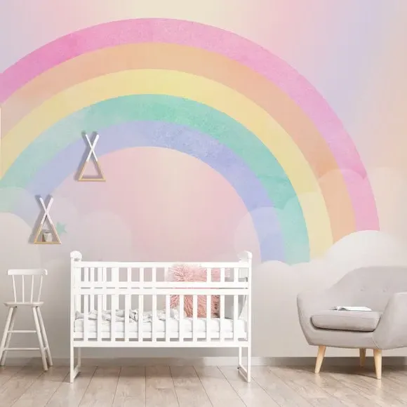 Watercolour Rainbow Wall Mural - Multicolor