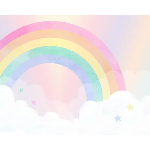 Watercolour Rainbow Wall Mural - Multicolor