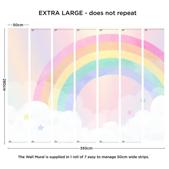Watercolour Rainbow Wall Mural - Multicolor