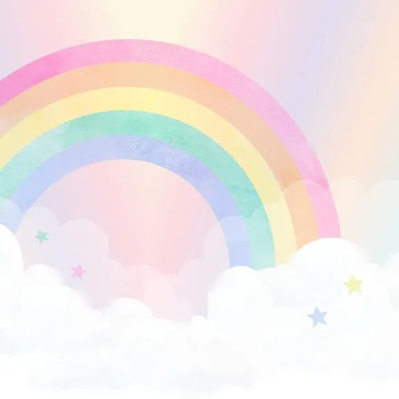 Watercolour Rainbow Wall Mural - Multicolor