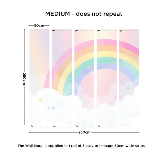 Watercolour Rainbow Wall Mural - Multicolor
