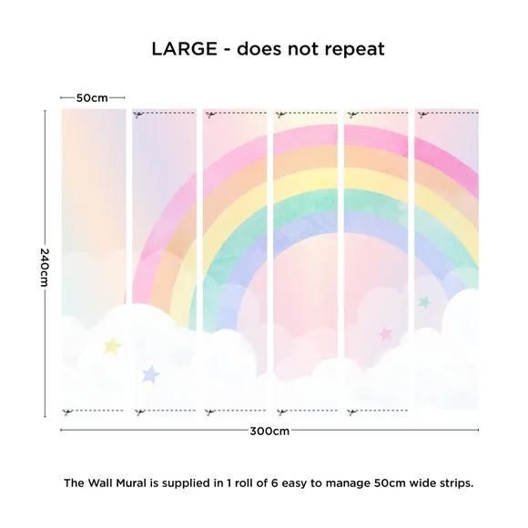 Watercolour Rainbow Wall Mural - Multicolor