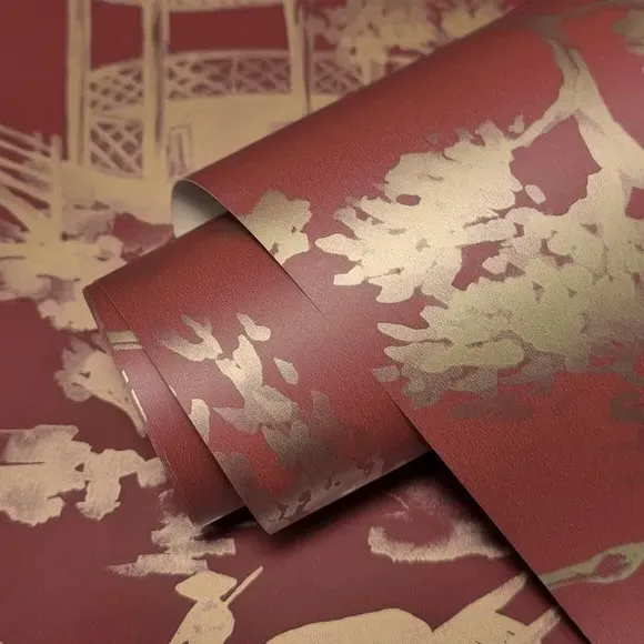 Watercolour Scene Wallpaper - Russet, Paper