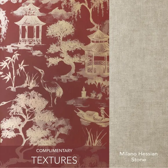 Watercolour Scene Wallpaper - Russet, Paper