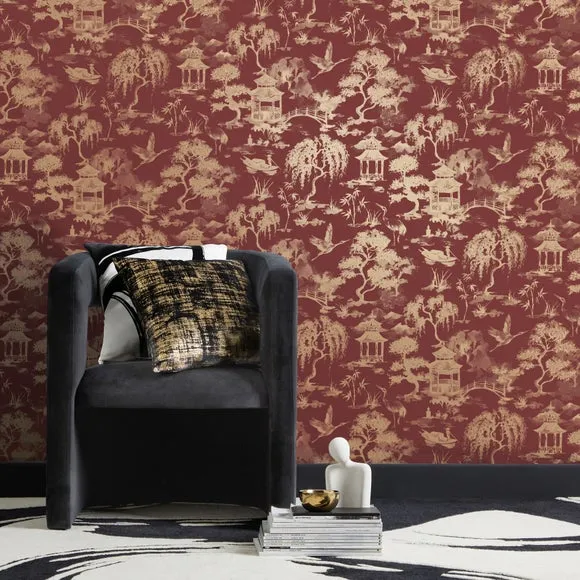 Watercolour Scene Wallpaper - Russet, Paper image
