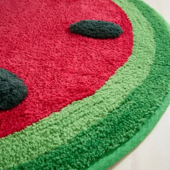 Watermelon Kids Rug with 3D Elements - Red