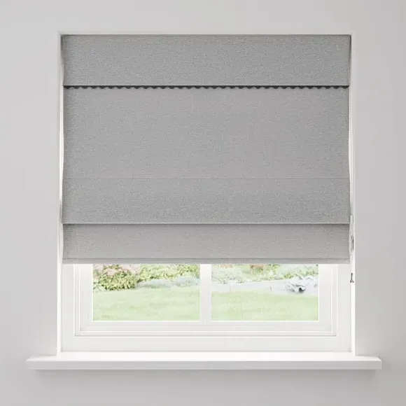 Wave Blackout Roman Blind - Black, Fabric