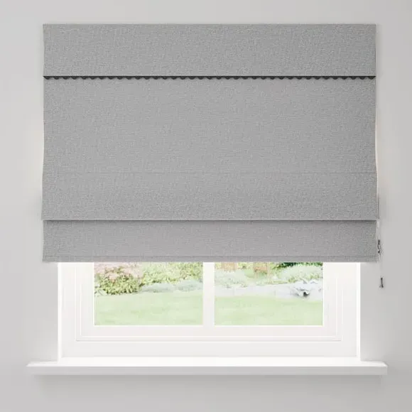 Wave Blackout Roman Blind - Black, Fabric