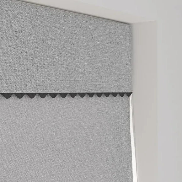 Wave Blackout Roman Blind - Black, Fabric