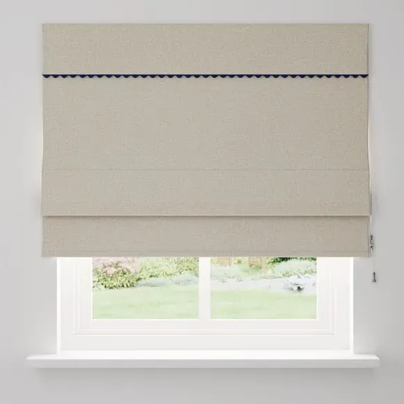 Wave Blackout Roman Blind - Navy, Fabric