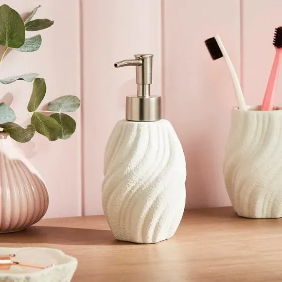 Wave Soap Dispenser - Cream, Ceramic image