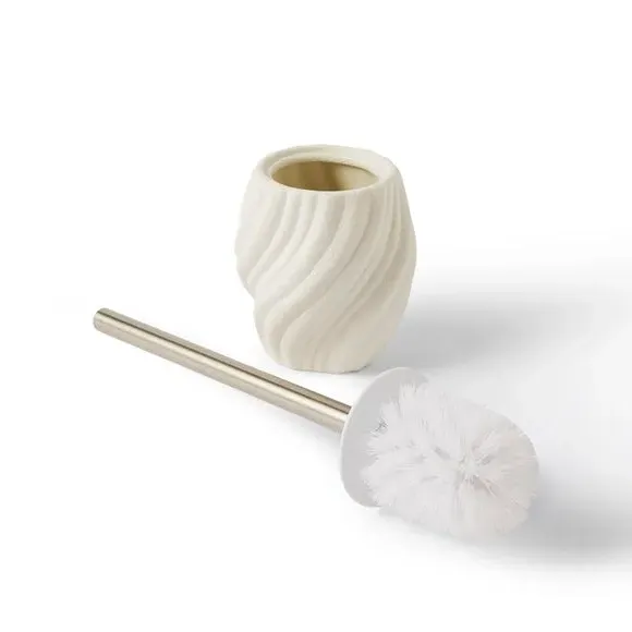 Wave Toilet Brush - Cream, Ceramic