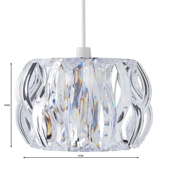 Wavy Pendant Light Shade - Clear, Acrylic