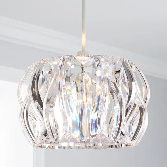 Wavy Pendant Light Shade - Clear, Acrylic image