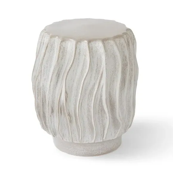 Wavy Side Table Ready Assembled - Grey, Ceramic