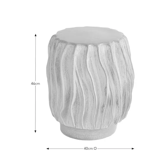 Wavy Side Table Ready Assembled - Grey, Ceramic