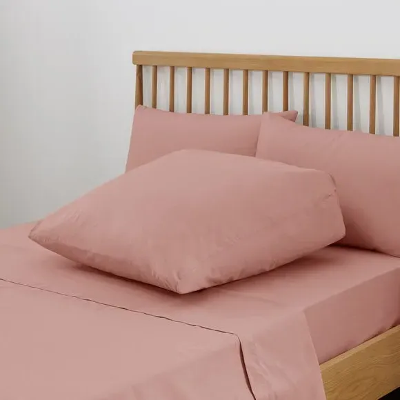 Wedge Pillowcase - Dusty Pink, Cotton