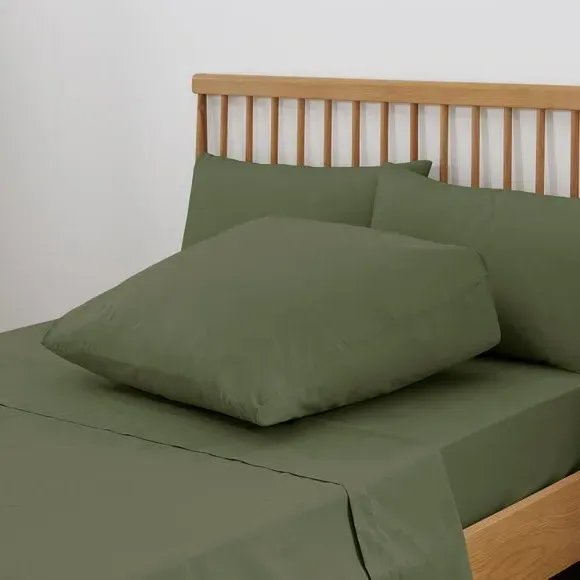 Wedge Pillowcase - Olive, Cotton