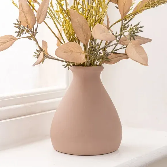 Wheat Bouquet in Ceramic Vase - Blush, Natural